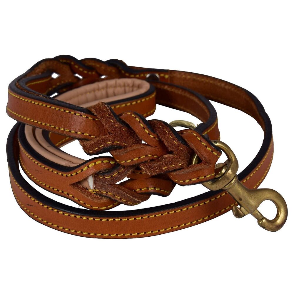 DowgClub Leather Dog Leash - 6 ft, Brown